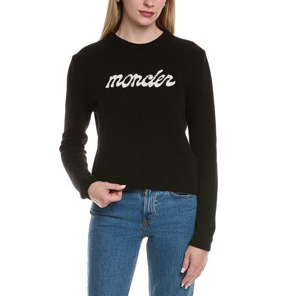 Moncler Jackets & Blazers - Moncler Womens  Crewneck Sweater, Black